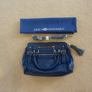 Erica Anenberg Venteux Satchel Blue Pebbled Leathe